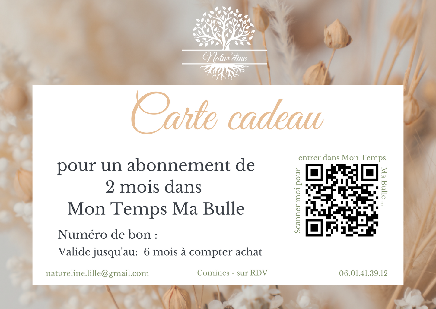 đ Carte Cadeau â 2 mois dâabonnement Ă Mon Temps â Ma Bulle