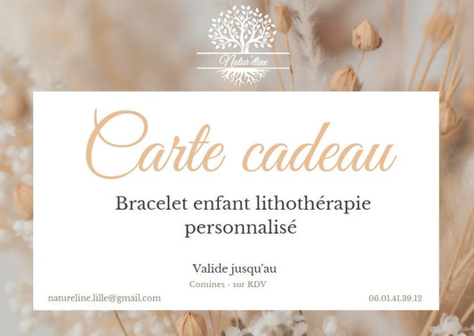 Carte cadeau bracelet personnalisé enfant