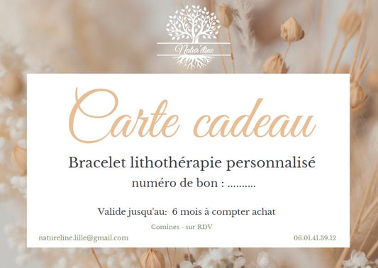 Carte cadeau bracelet personnalisé